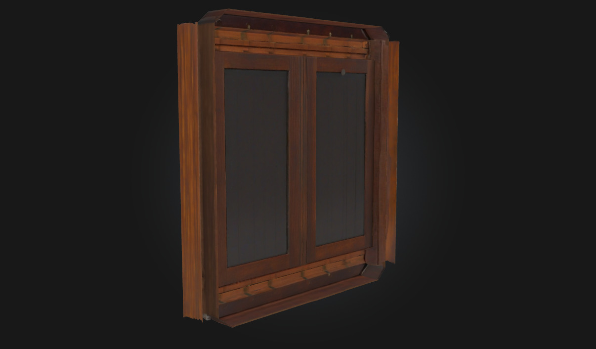 Window with Bars Secure Architectural 3D model_3