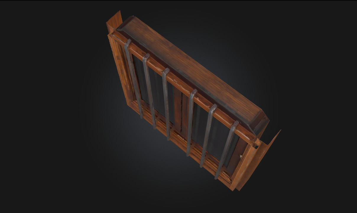 Window with Bars Secure Architectural 3D model_4