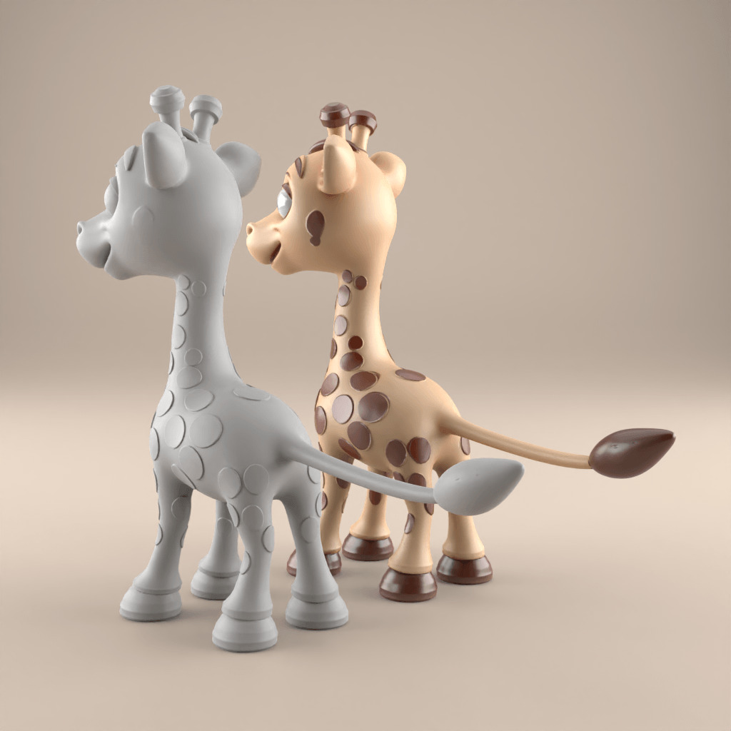 Adorable Baby Giraffe STL 3D Model 3D print model_2