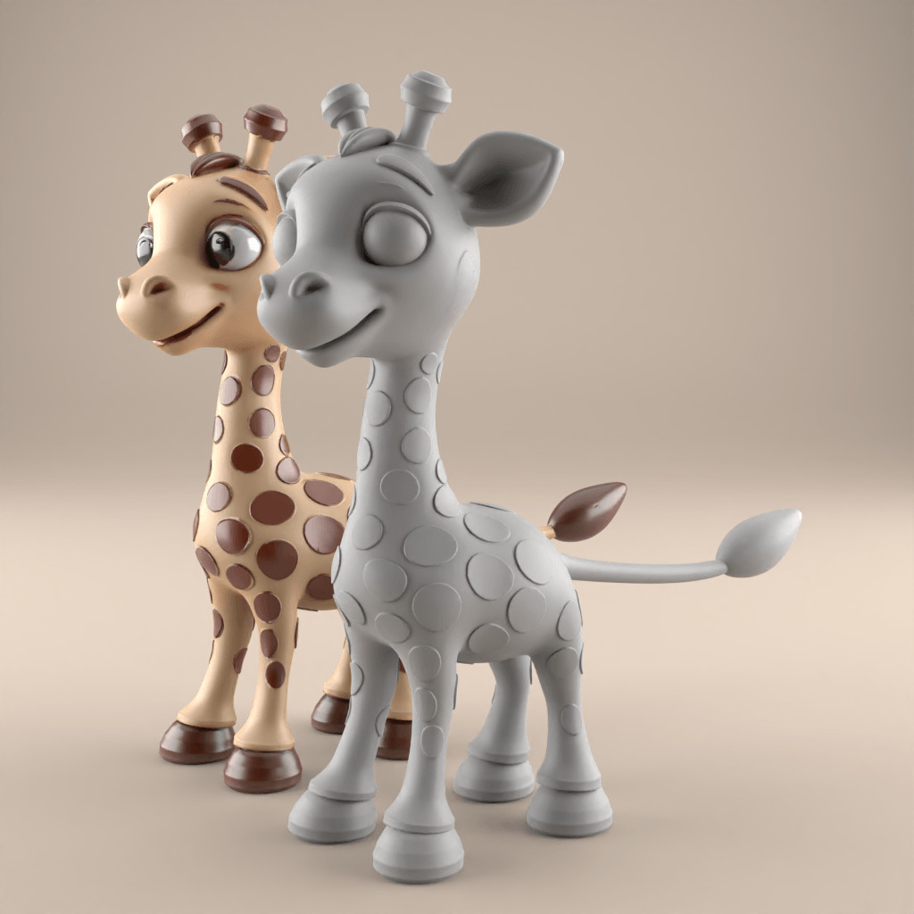 Adorable Baby Giraffe STL 3D Model 3D print model_1