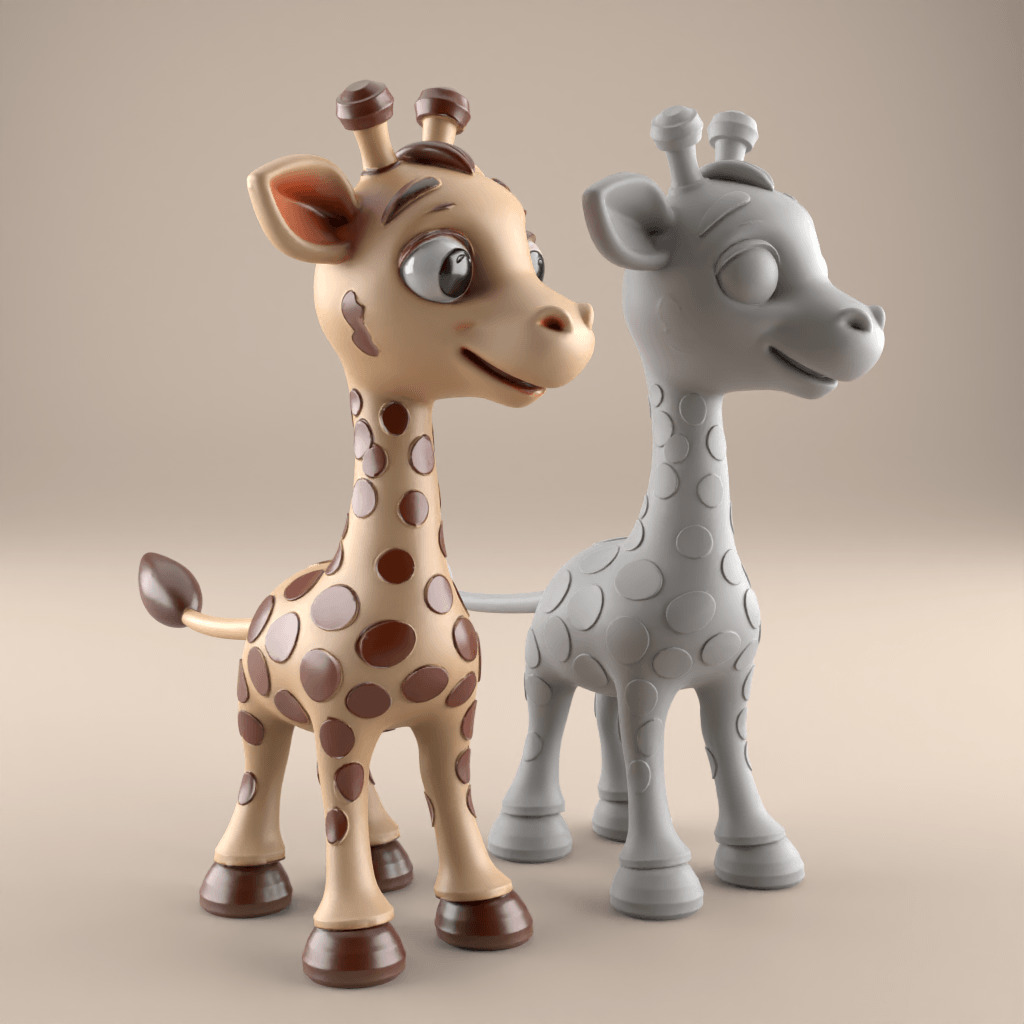Adorable Baby Giraffe STL 3D Model 3D print model_3