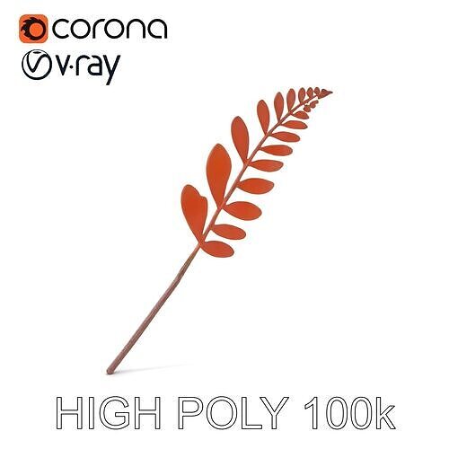 Realistic Fern Leaf Model Pack for D Rendering and Gaming Low-poly 3D model