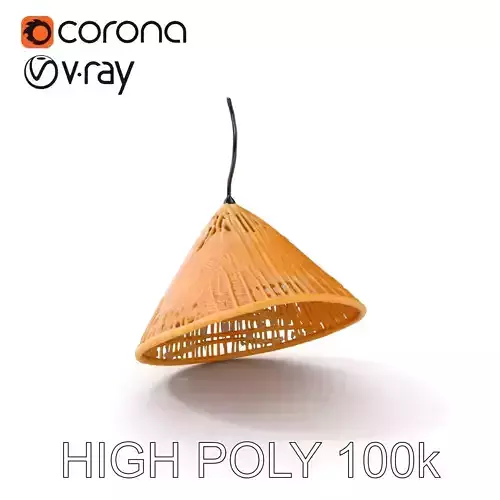 Modern Rattan Pendant Light Model Pack