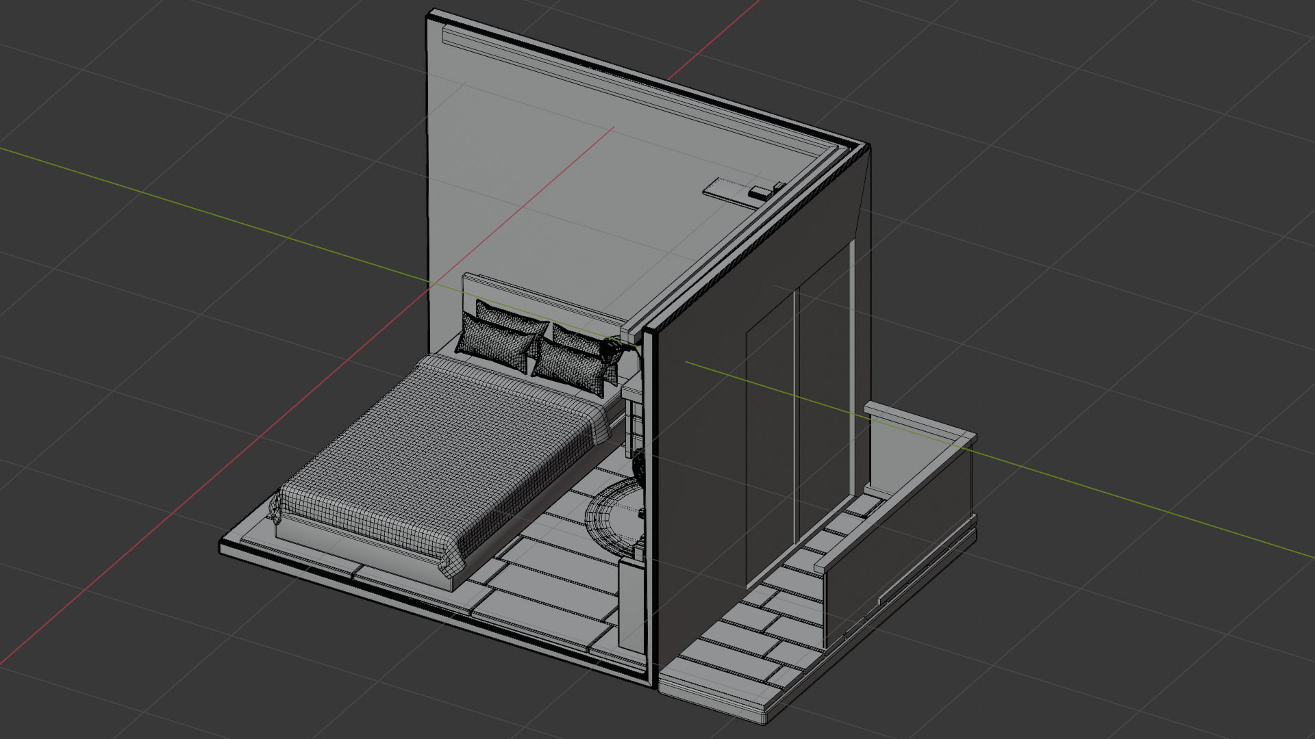Luxury isometric room model 3D model_9