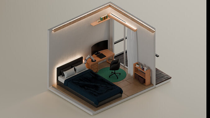 Luxury isometric room model 3D model