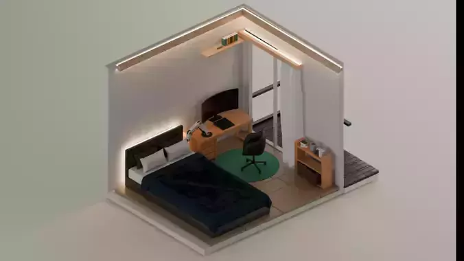 Luxury isometric room model