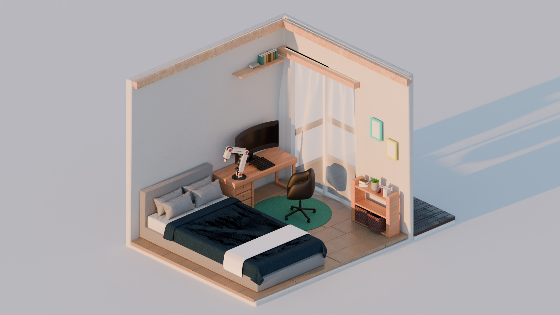Luxury isometric room model 3D model_2