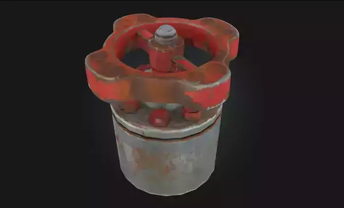 Rusty Valve Aged Mechanical Control Element  3D model Rusty Valve Aged Mechanical Control Element  3D model