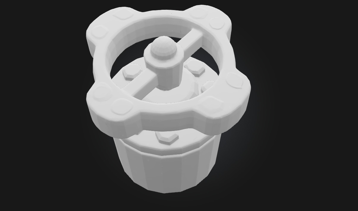 Rusty Valve Aged Mechanical Control Element  3D model_6