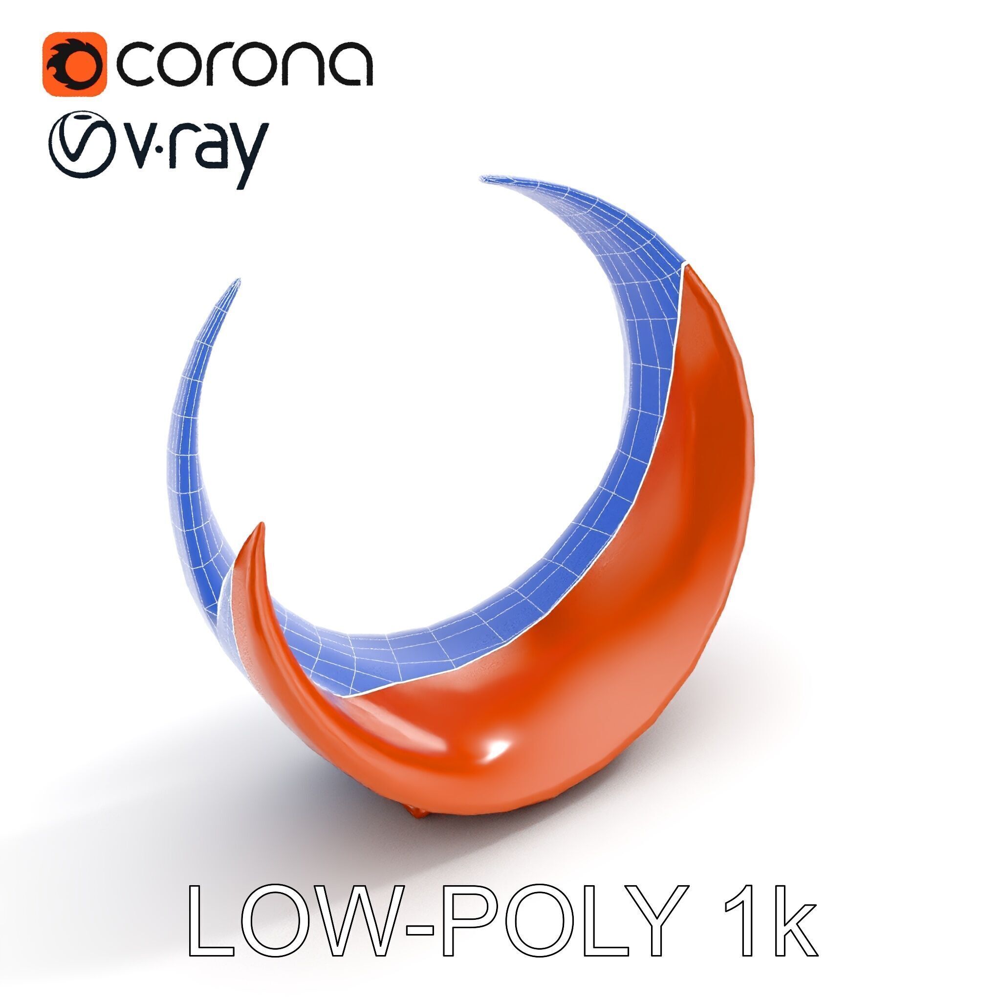 Abstract Metal Sculpture Model Pack Low-poly 3D model_23