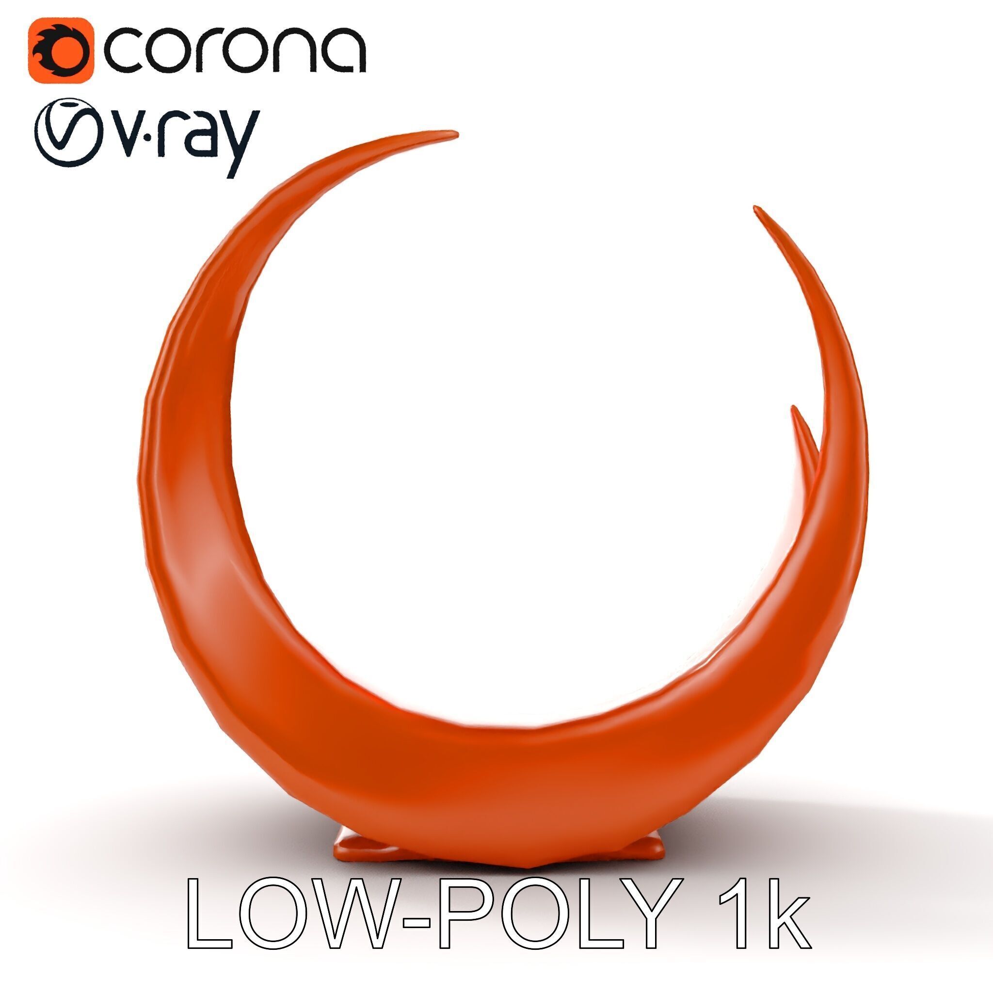 Abstract Metal Sculpture Model Pack Low-poly 3D model_20