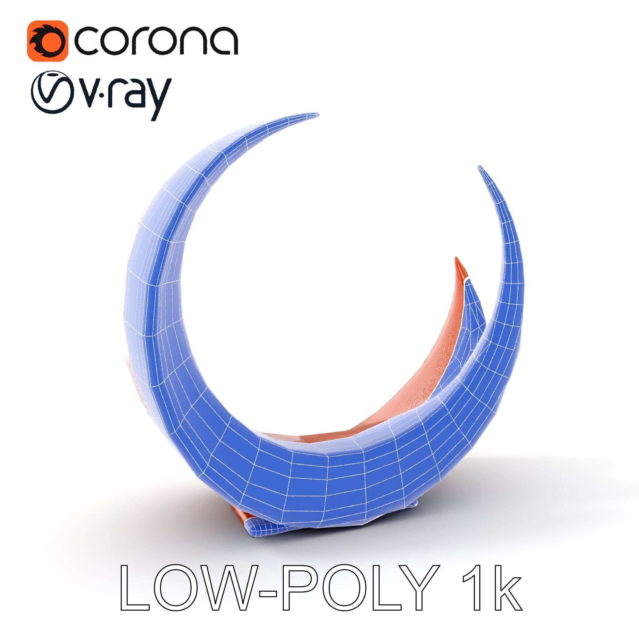 Abstract Metal Sculpture Model Pack Low-poly 3D model_14