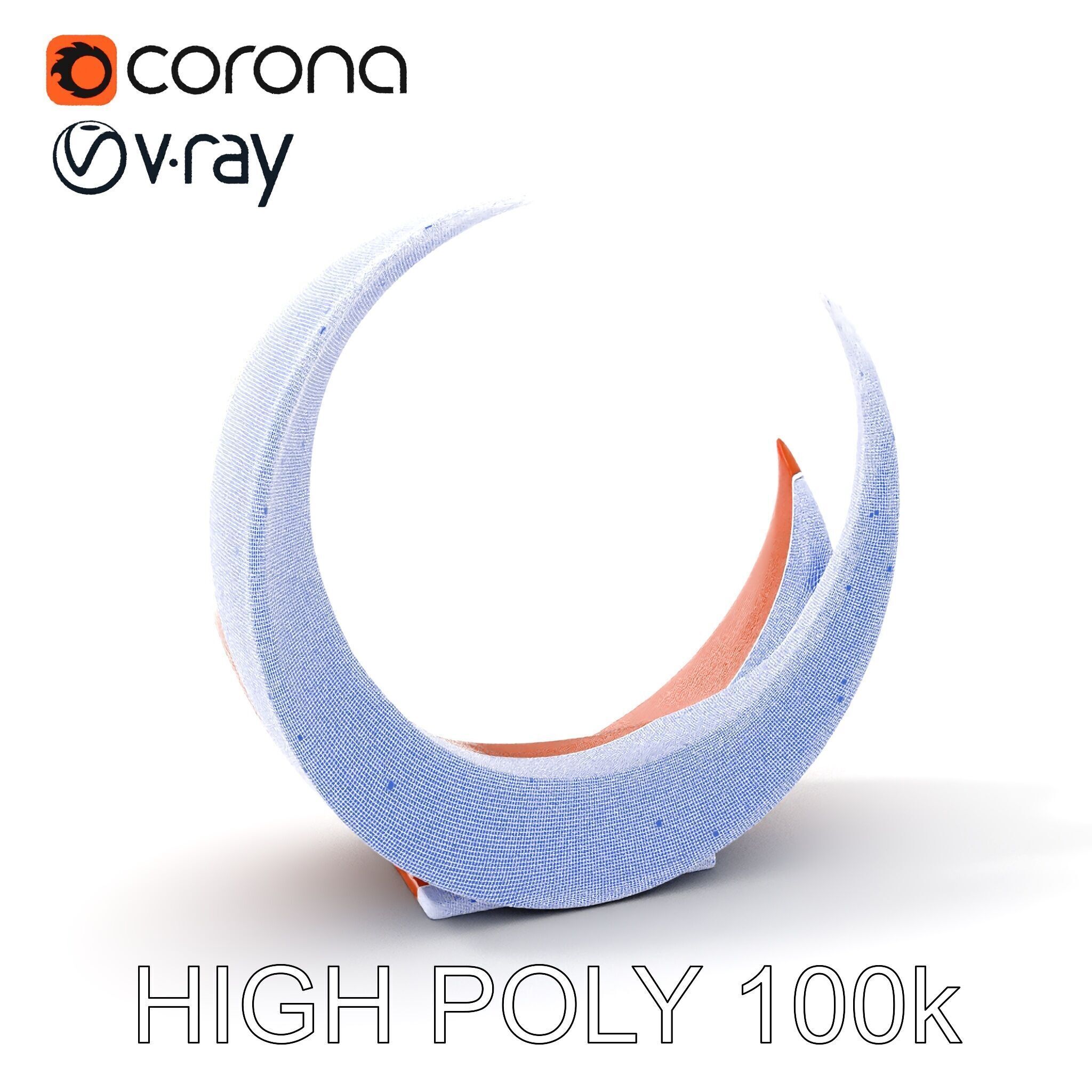 Abstract Metal Sculpture Model Pack Low-poly 3D model_4