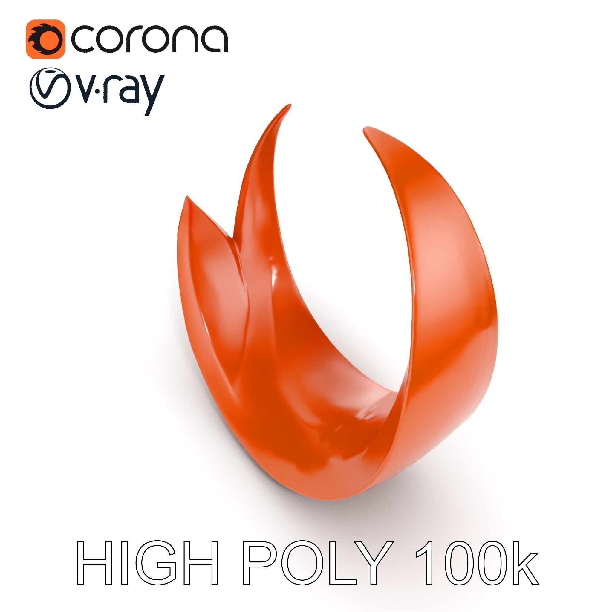 Abstract Metal Sculpture Model Pack Low-poly 3D model_29