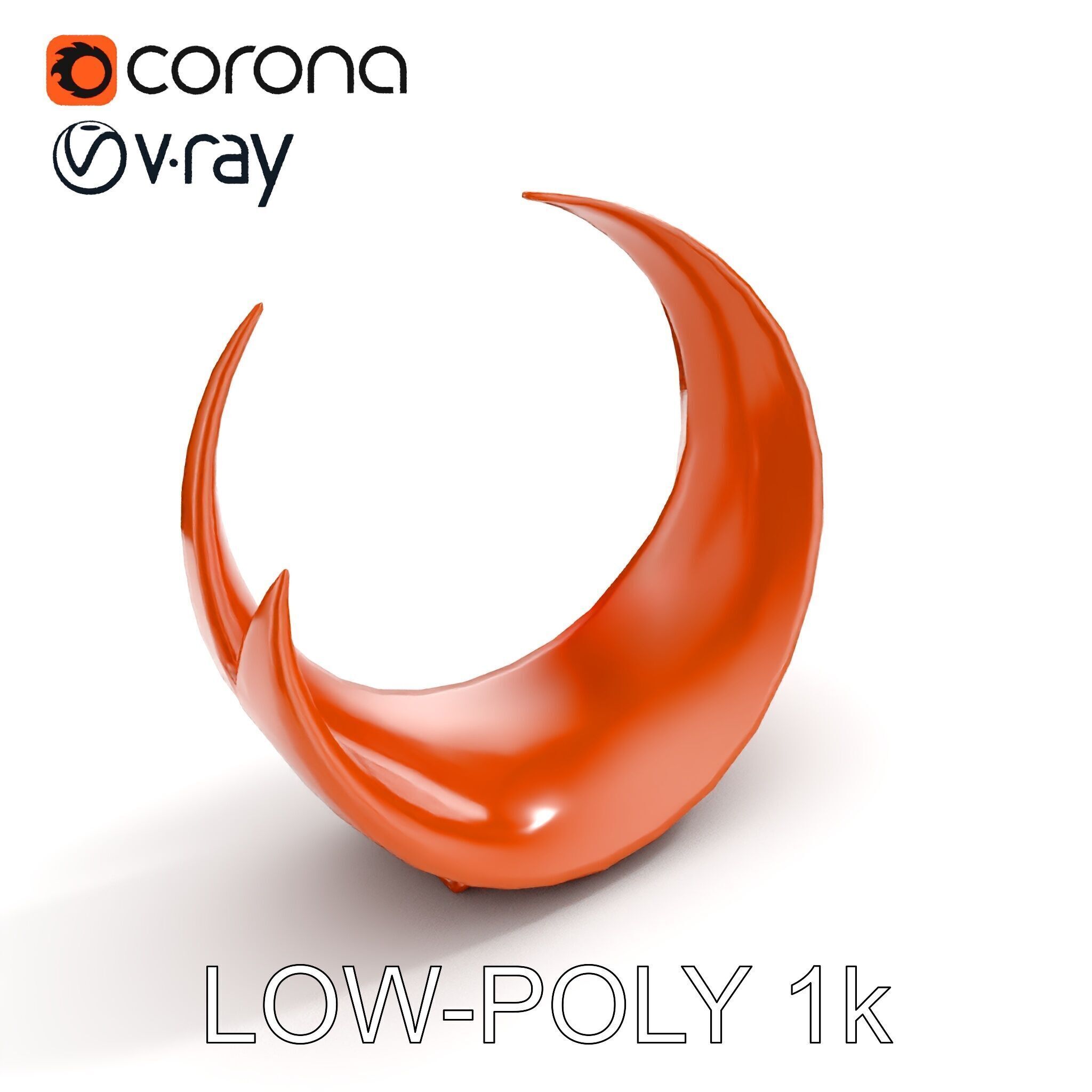 Abstract Metal Sculpture Model Pack Low-poly 3D model_9