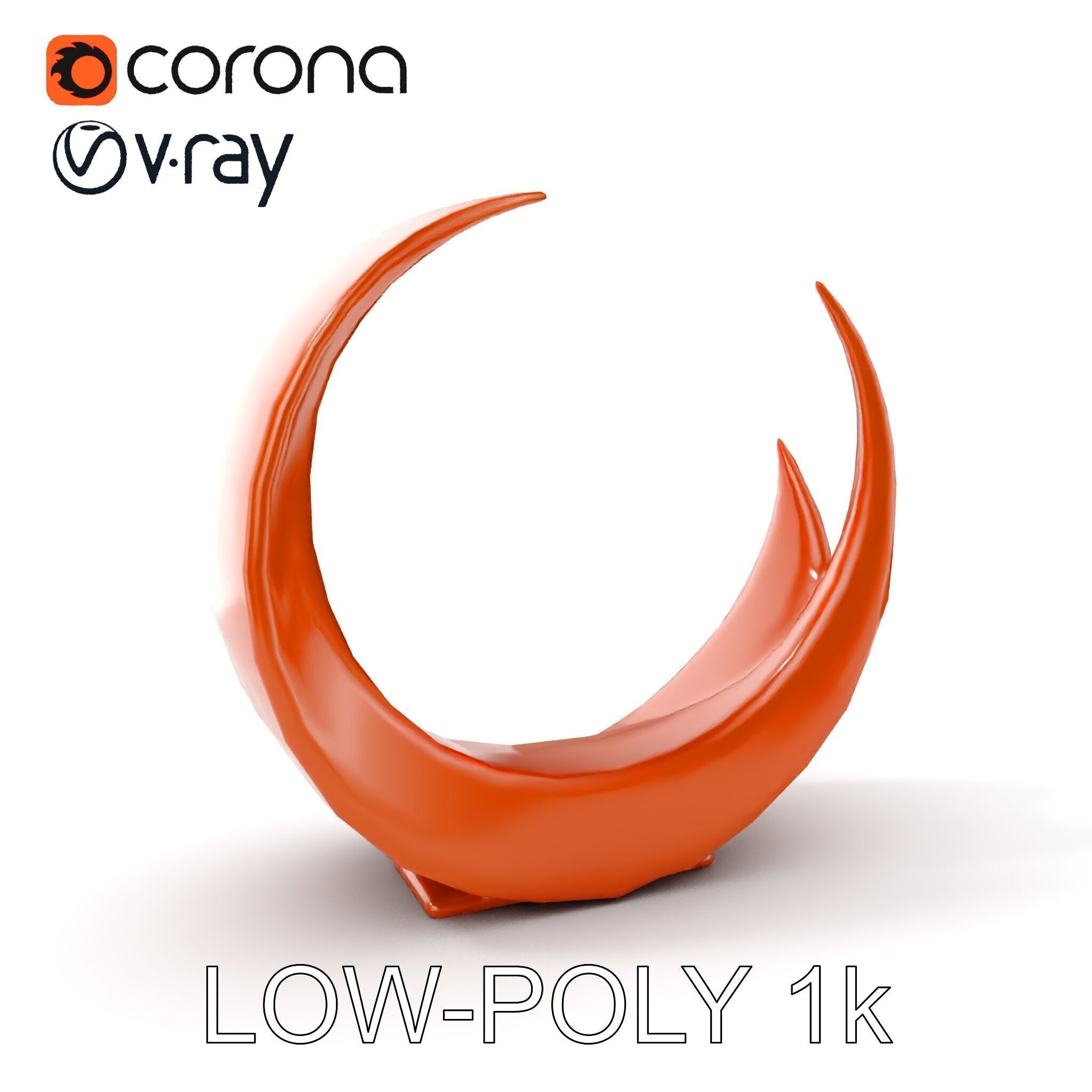 Abstract Metal Sculpture Model Pack Low-poly 3D model_17