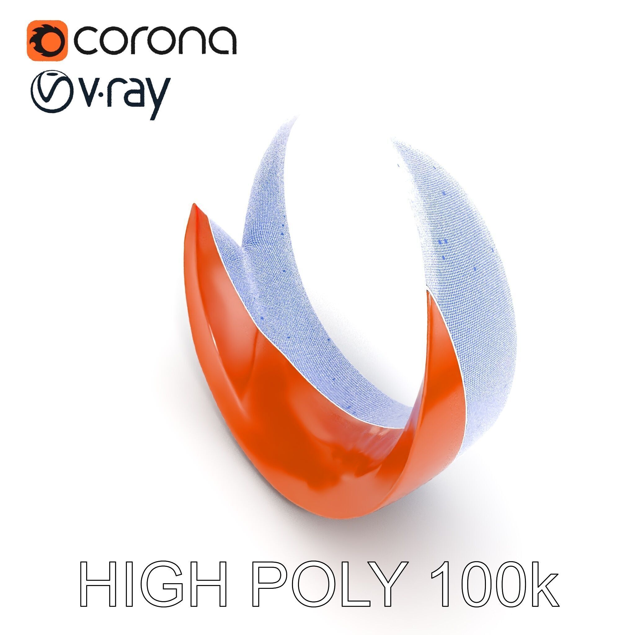 Abstract Metal Sculpture Model Pack Low-poly 3D model_21