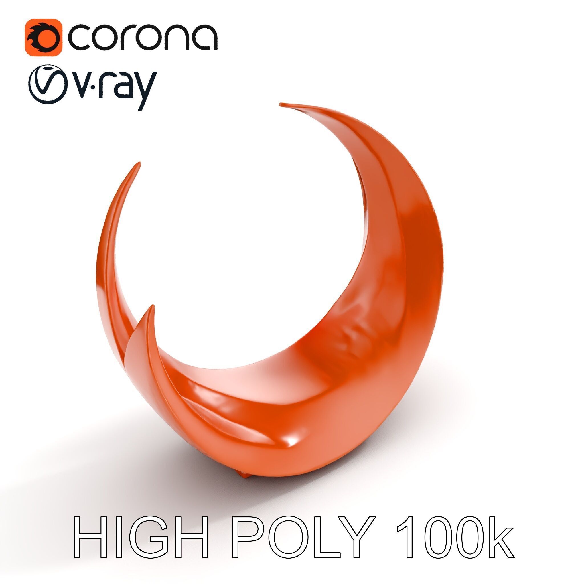 Abstract Metal Sculpture Model Pack Low-poly 3D model_12