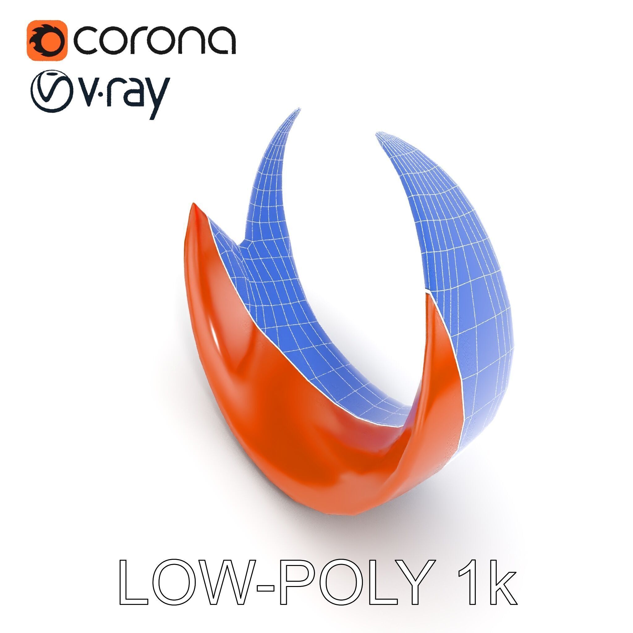 Abstract Metal Sculpture Model Pack Low-poly 3D model_25