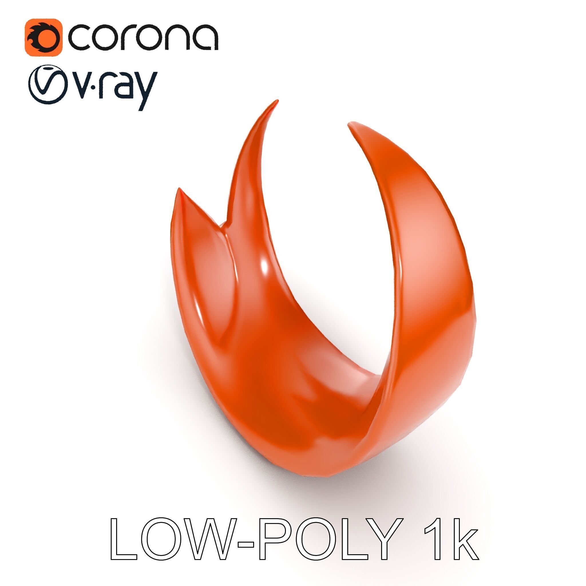 Abstract Metal Sculpture Model Pack Low-poly 3D model_11