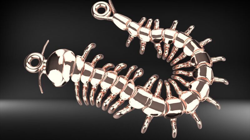 Centipede Pendant 3D print model_15
