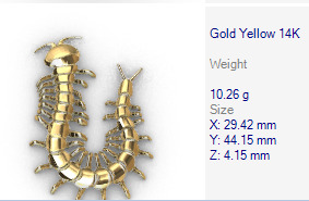 Centipede Pendant 3D print model_28