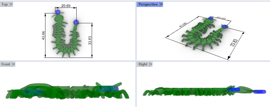 Centipede Pendant 3D print model_24