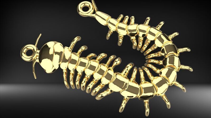 Centipede Pendant 3D print model_3