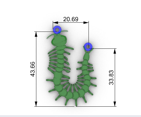 Centipede Pendant 3D print model_23