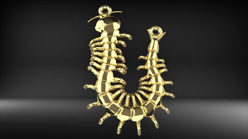 Centipede Pendant 3D print model_16