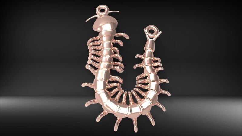 Centipede Pendant 3D print model_10