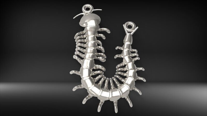 Centipede Pendant 3D print model_9