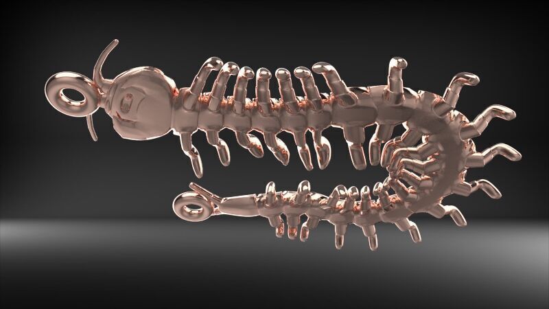 Centipede Pendant 3D print model_21