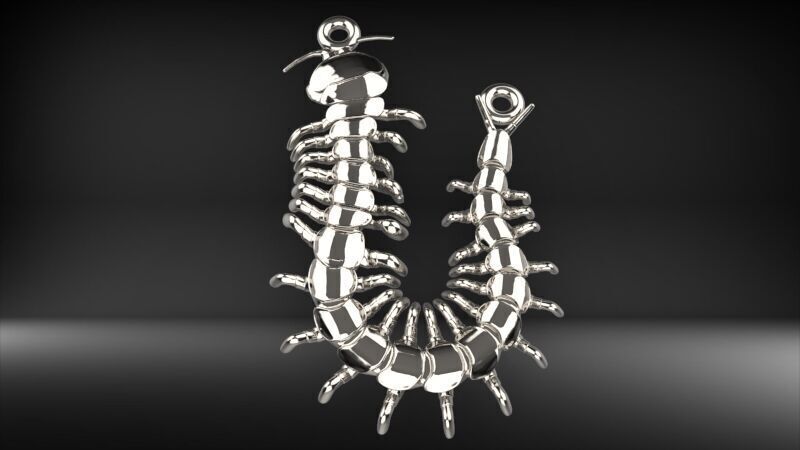 Centipede Pendant 3D print model_18