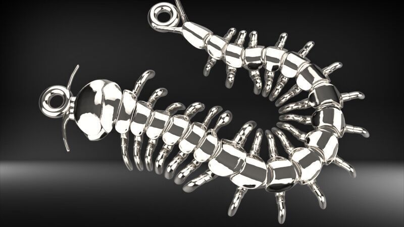 Centipede Pendant 3D print model_5