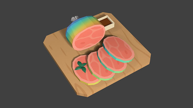 Unicorn Meat Slices Free low-poly 3D model