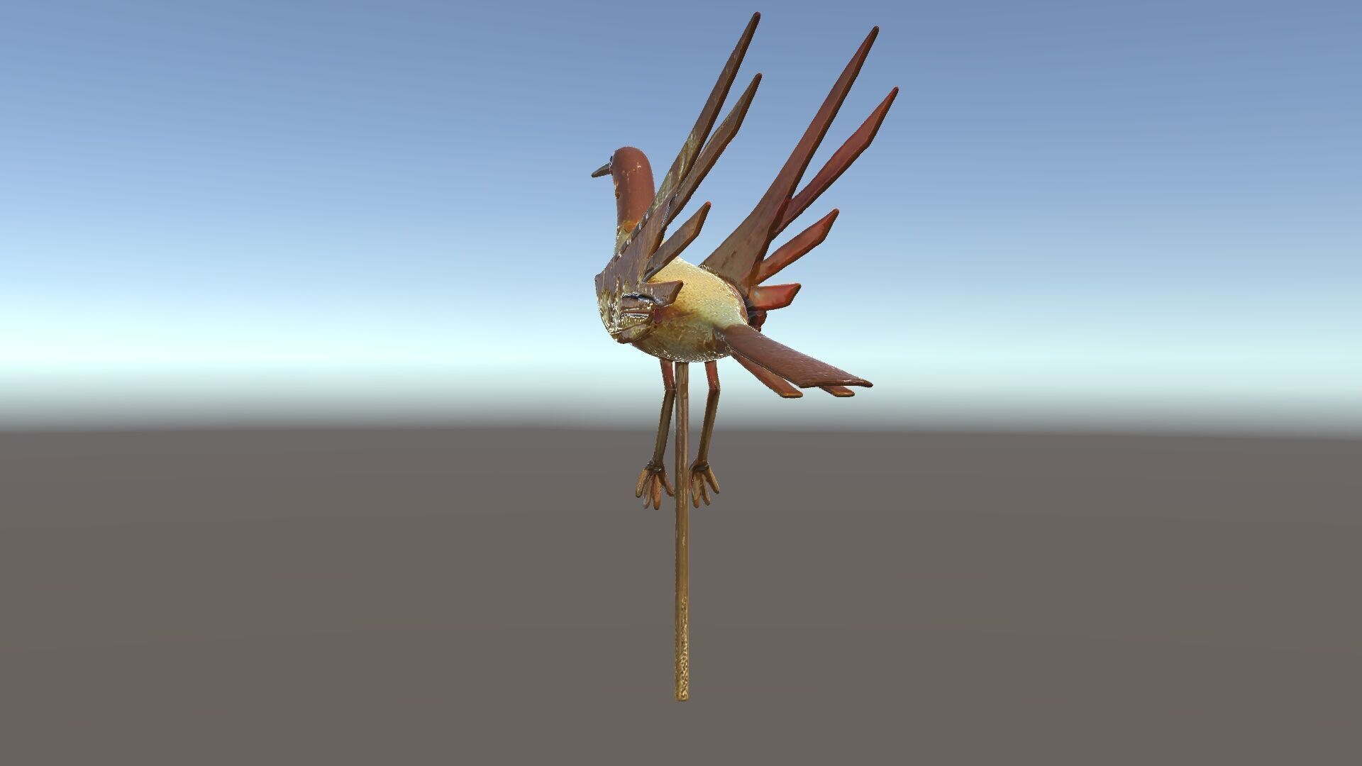 Rustic Metal Bird Sculpture Model Pack Low-poly 3D model_34