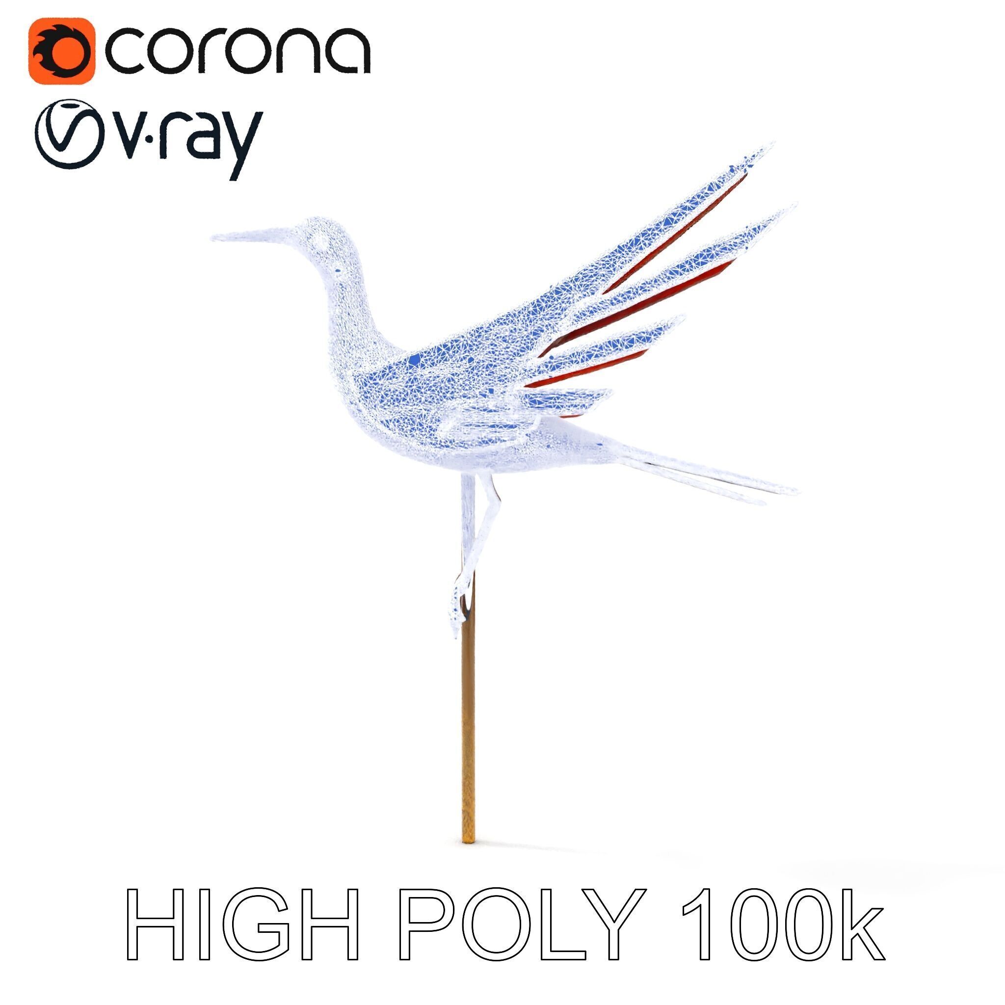 Rustic Metal Bird Sculpture Model Pack Low-poly 3D model_31