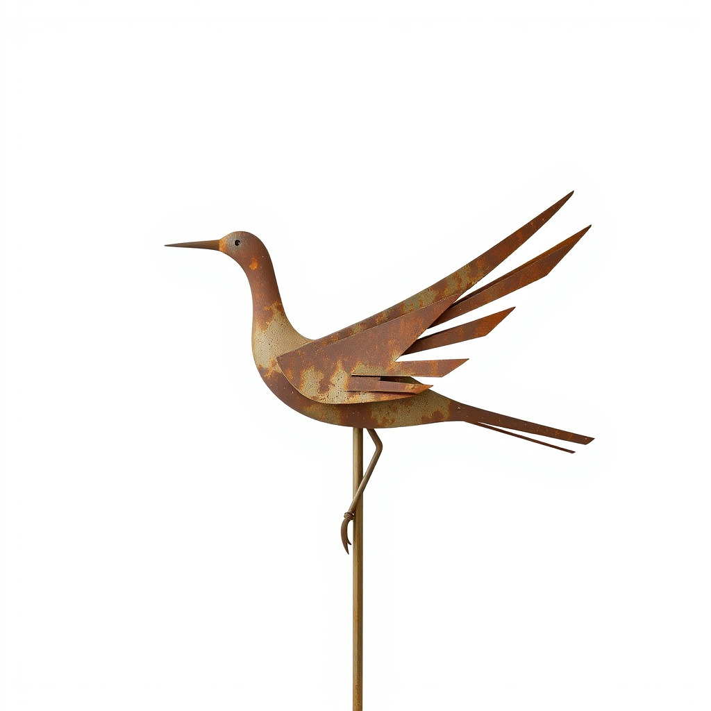 Rustic Metal Bird Sculpture Model Pack Low-poly 3D model_2