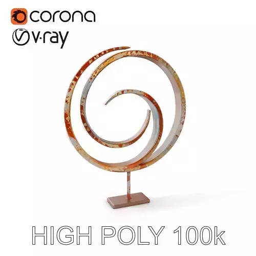 Rustic Spiral Art Sculpture Model Pack