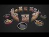 Food in a Bowl Cat Dog Pet Zoo Set Low-poly 3D model_1