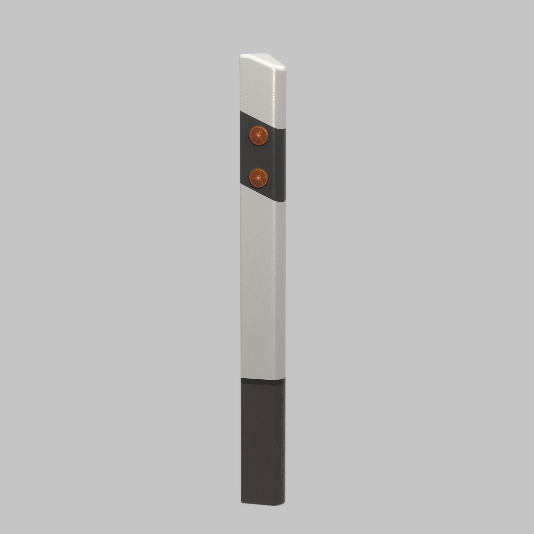 Delineator posts with yellow-orange reflectors L Low-poly 3D model_43