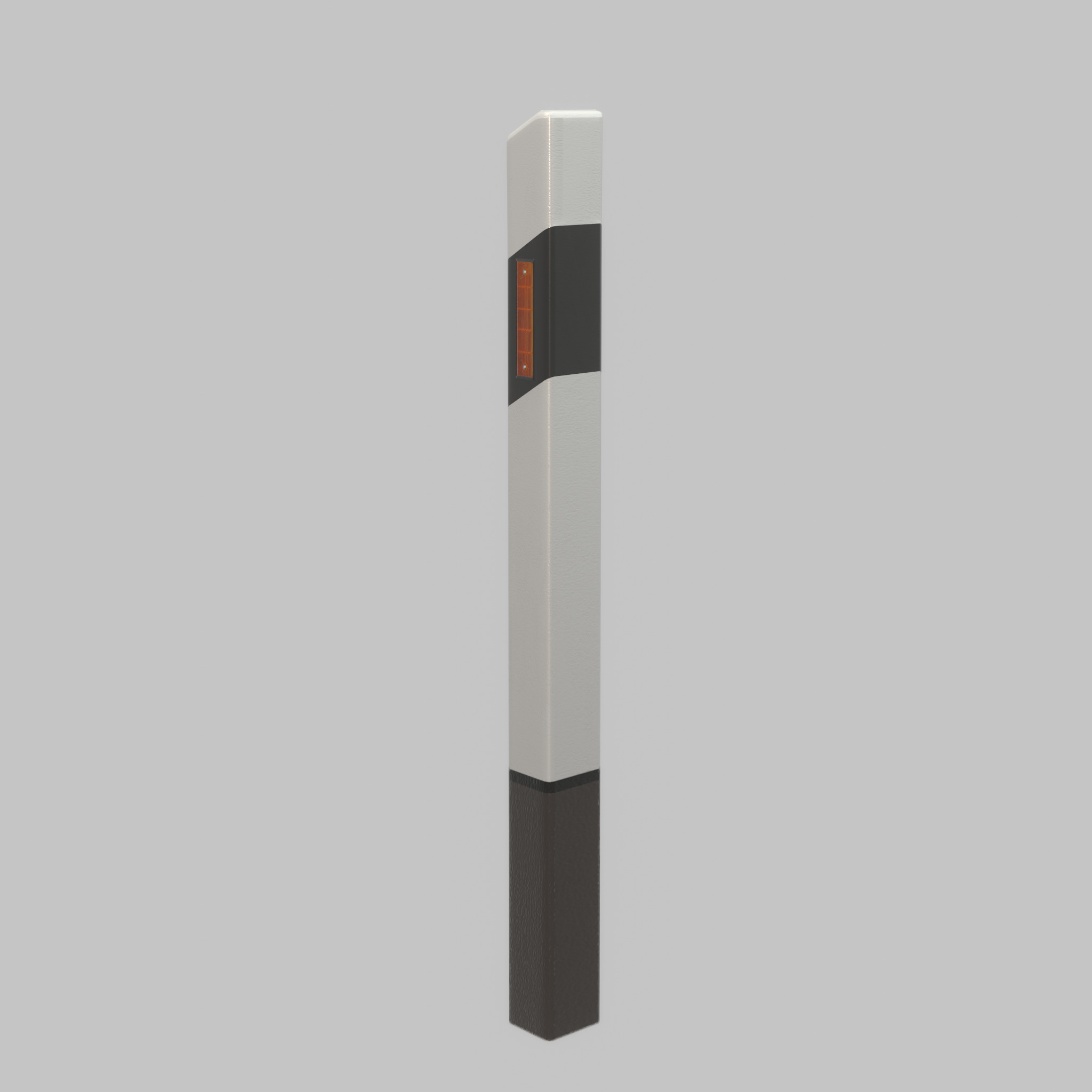 Delineator posts with yellow-orange reflectors L Low-poly 3D model_52