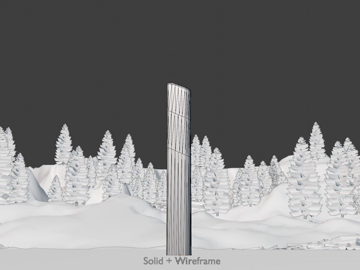 Delineator posts with yellow-orange reflectors L Low-poly 3D model_9