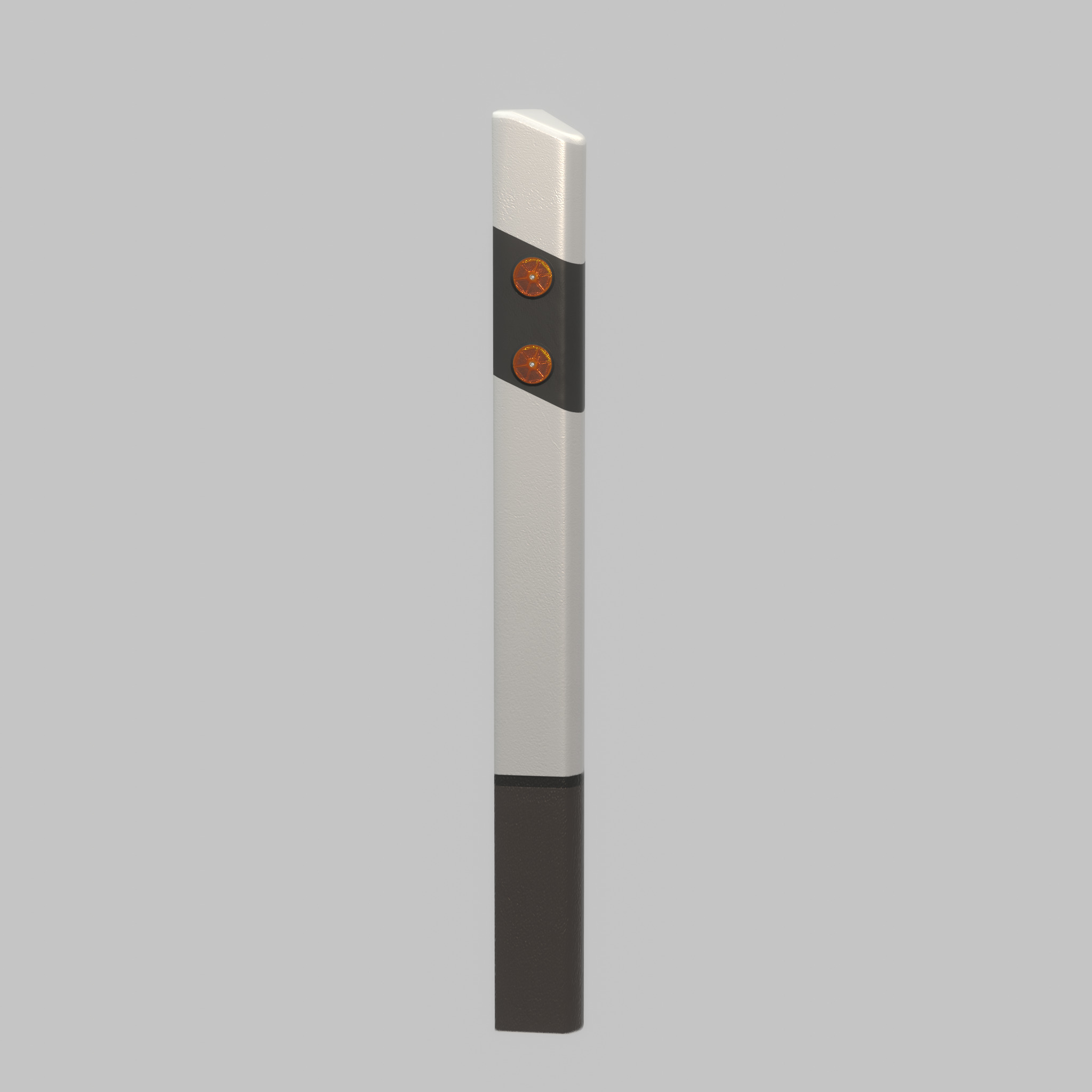 Delineator posts with yellow-orange reflectors L Low-poly 3D model_57