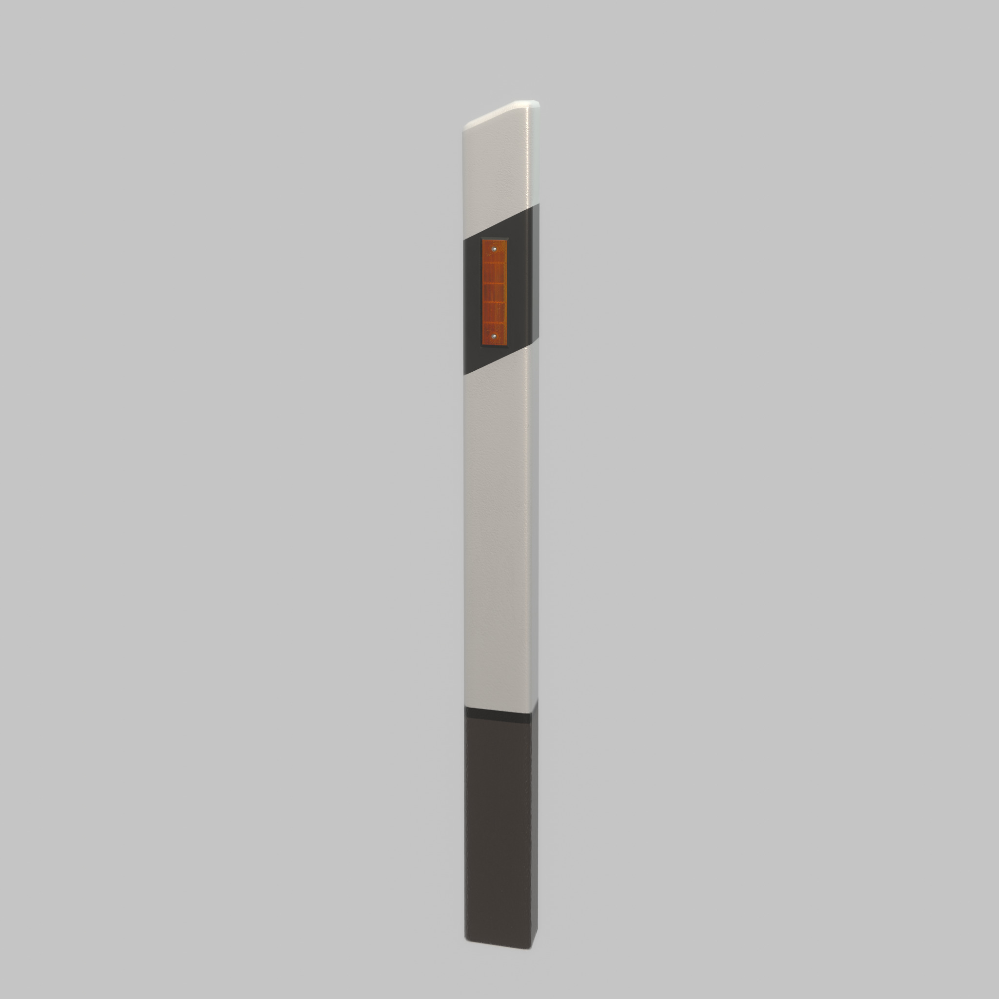 Delineator posts with yellow-orange reflectors L Low-poly 3D model_27