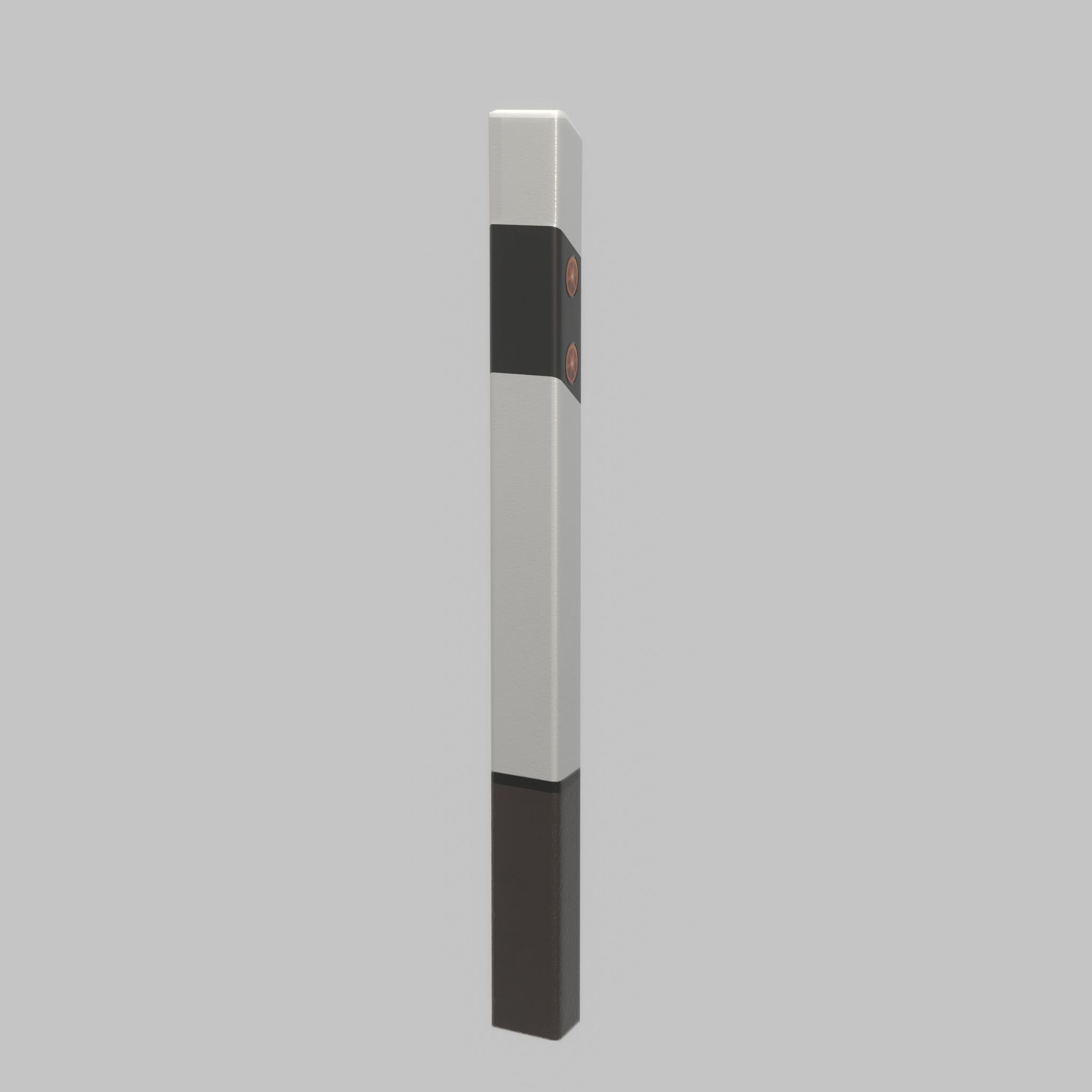 Delineator posts with yellow-orange reflectors L Low-poly 3D model_58