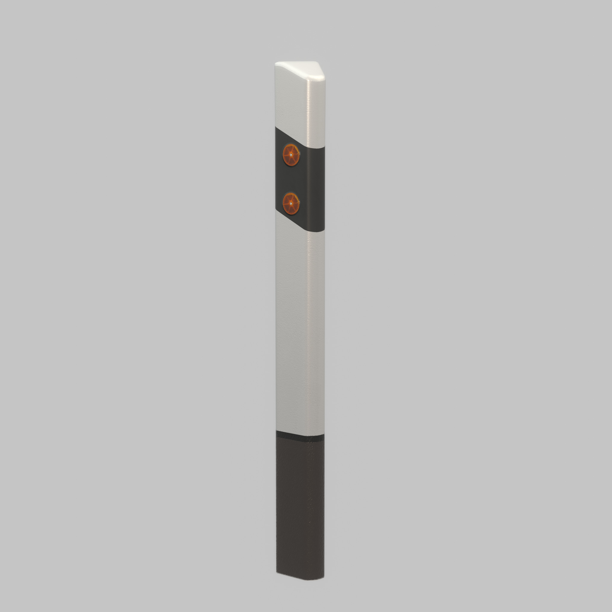 Delineator posts with yellow-orange reflectors L Low-poly 3D model_70