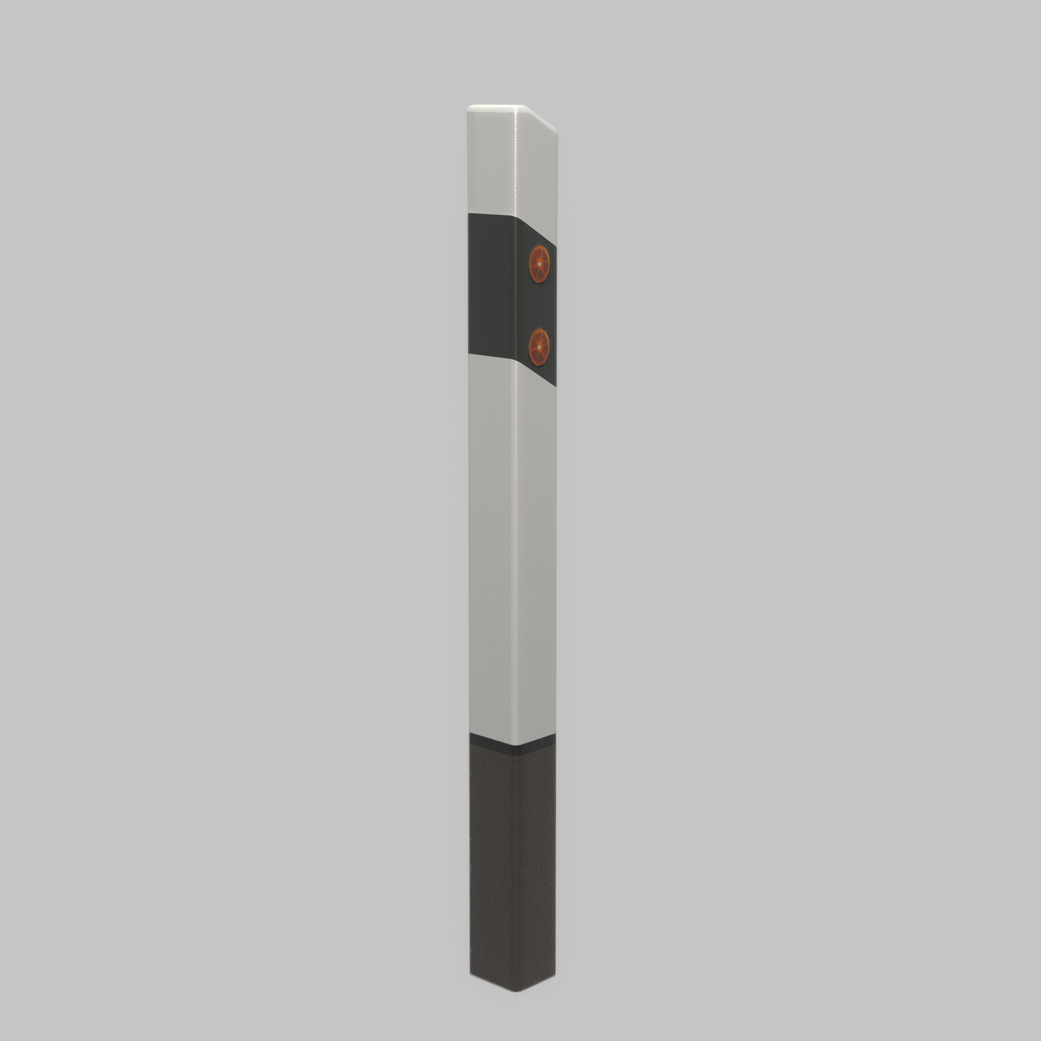 Delineator posts with yellow-orange reflectors L Low-poly 3D model_53