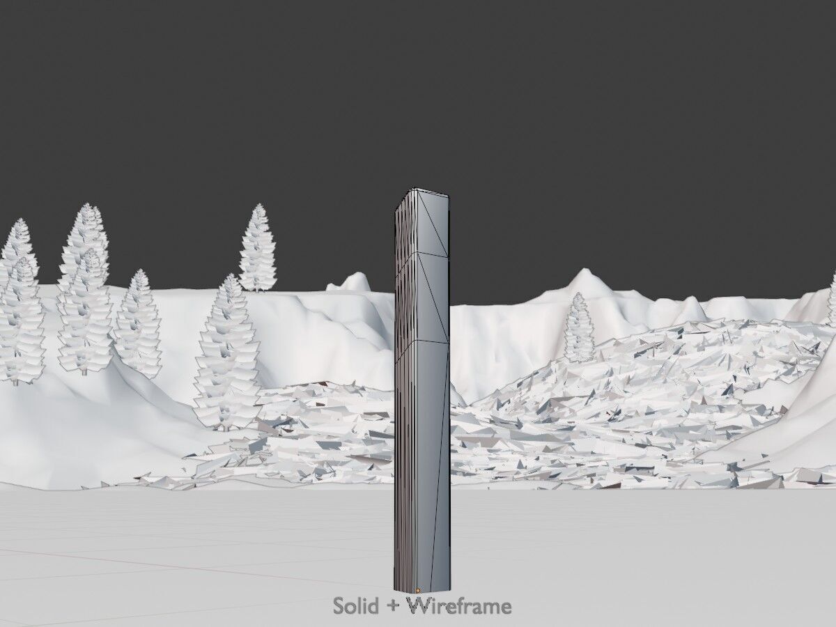 Delineator posts with yellow-orange reflectors L Low-poly 3D model_11